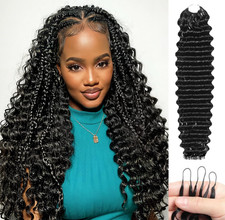 Human Hair for Black Women 18 Inch 60g Feather Crochet Human Hair Deep Waves