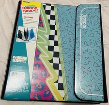 90’s Mead Trapper Keeper 3-Ring Binder 11 x 9 1/4 in Multicolor Retro Patterns