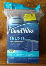 GoodNites Tru-fit Boys L XL 2 Underwear with 5 Disposable Inserts