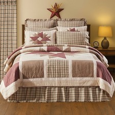 Cider Mill Star Patchwork Cotton Country Cottage Quilted Bed Collection