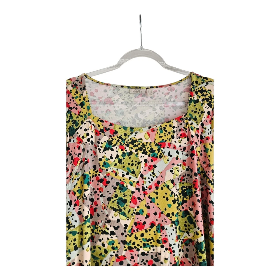 LOGO Lori Goldstein Top 1X Tunic Strwtch Pockets L/S Multicolor - Image 4 of 4