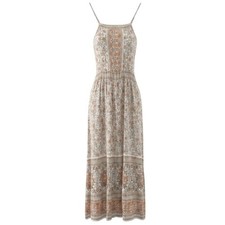 Spell & The Gypsy Collective Jasmine Strappy Maxi Dress Cream Floral Size Medium