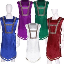 Mens Praise Tunic Worship Dress Liturgical Dance Costume Satiny Vest Tank Top
