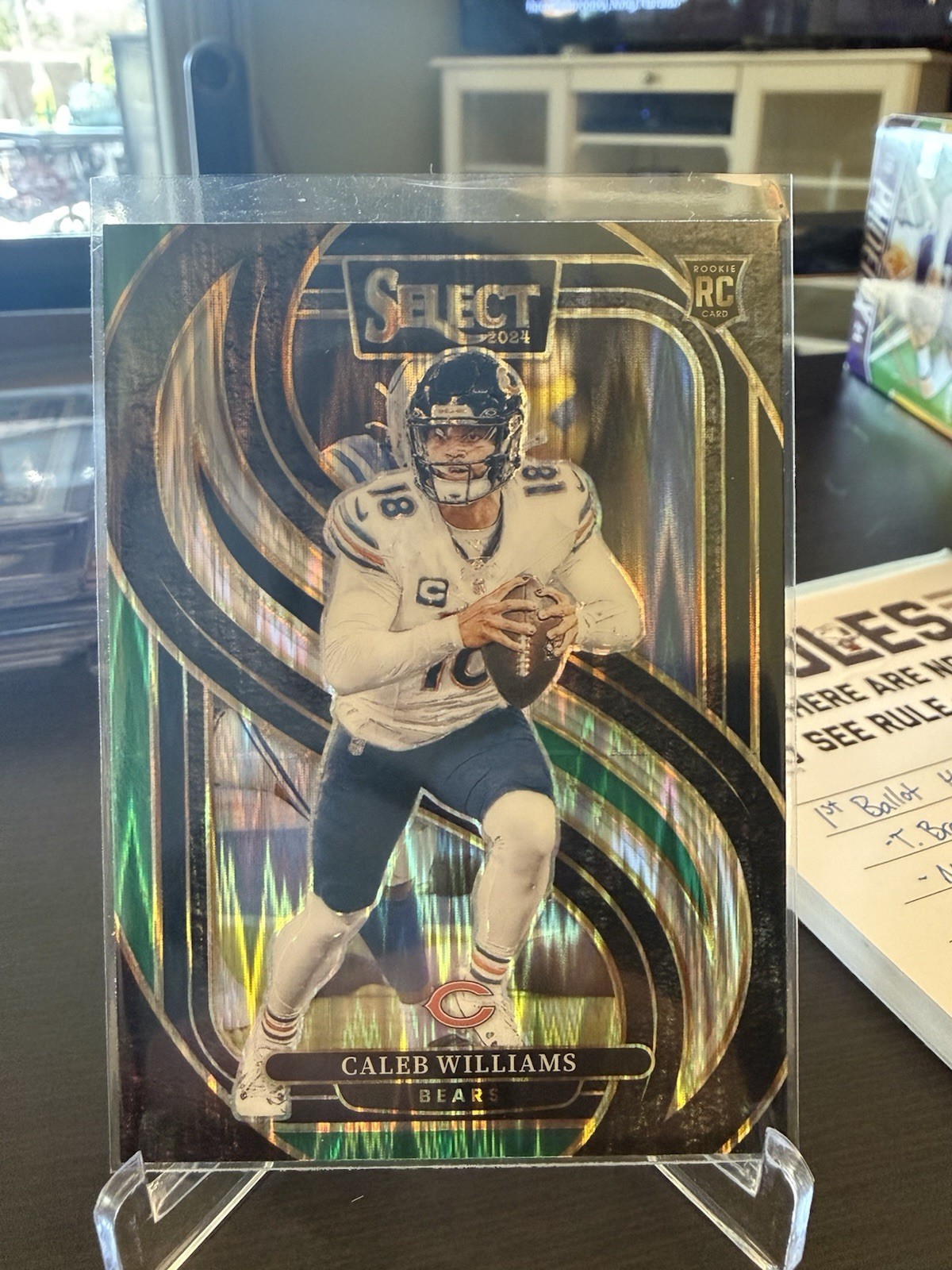 2024 Panini Select - Premier Level Caleb Williams #114RC Black/Green Shock Prizm