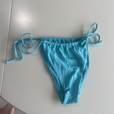 LA Hearts Pacsun Swim Turquoise String Bikini Bottoms Blue High Cut Sz M NEW