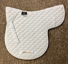 Shires white GP numnah quilted cotton with fur wither pad Full size (new)