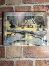 Thomas Kinkade's Seasons of Reflection Deer Creek Cottage Winter's Peace Plate 