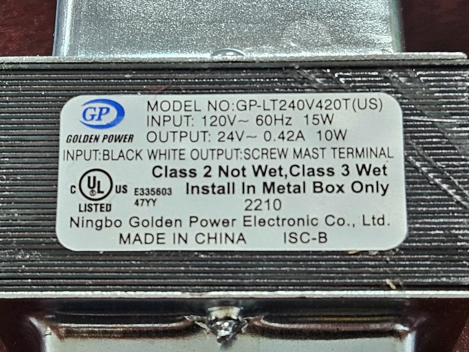 Aprilaire 4010 Humidifier Transformer 110V input 24V output 10W GP-LT240V420T US