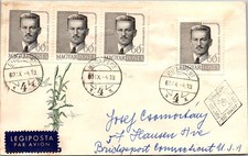 GOLDPATH: Hungary cover 1960 to USA airmail first day CV907_P01
