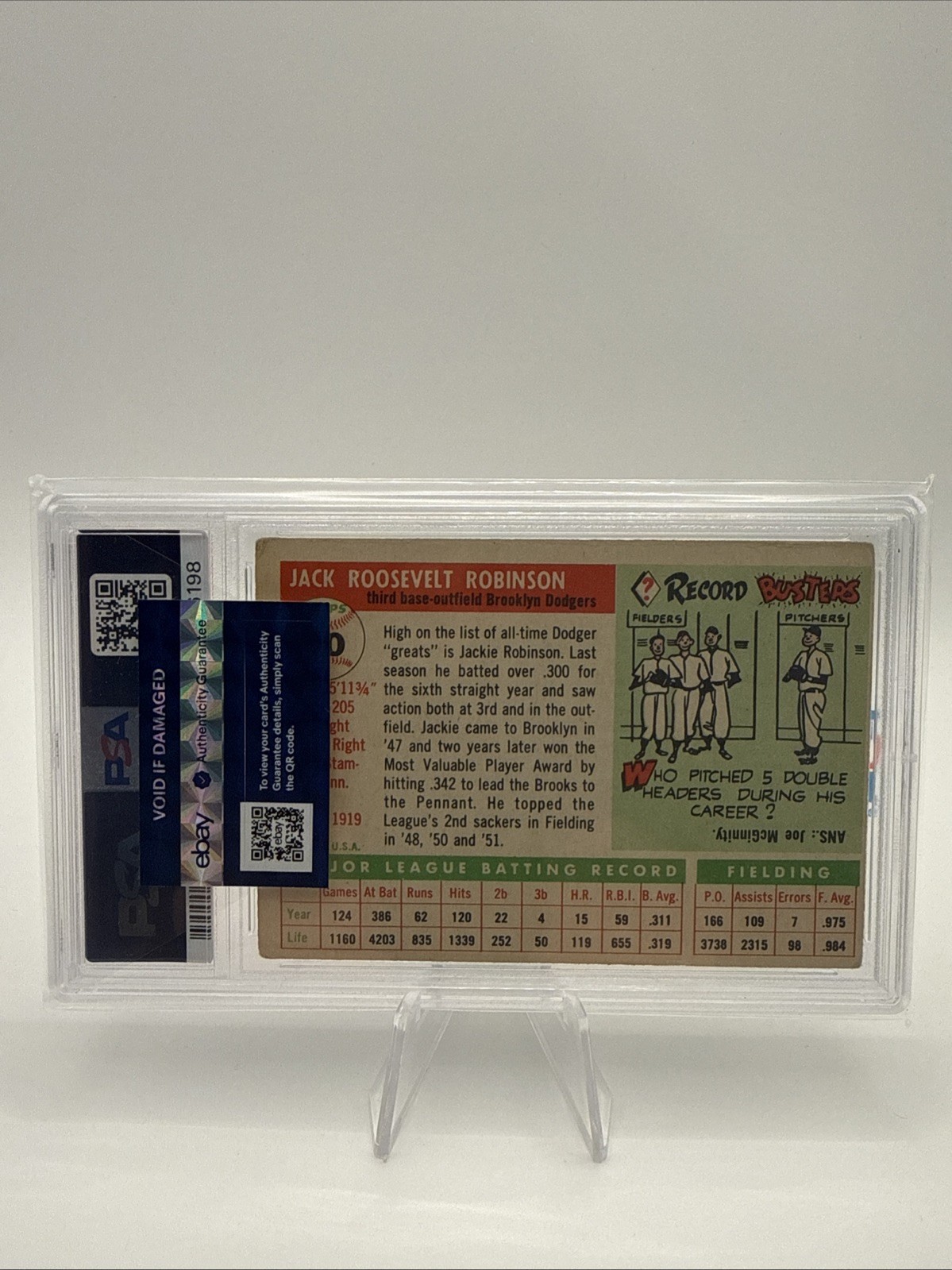 1955 Topps - Jackie Robinson #50 Brooklyn Dodgers PSA 2 🔥Beautiful Card 🔥 view 3