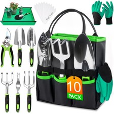 WOWBOX Garden Tools Set 10 PCS Heavy Duty Gardening Hand Tools Kit with Storage