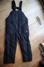 Black Quilted Insulated REFRIGIWEAR Bib Overalls Mans Large