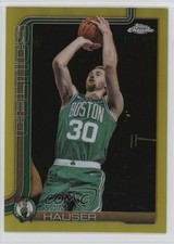 2025-26 Topps Chrome Yellow Refractor 147/275 Sam Hauser #14 0rd2