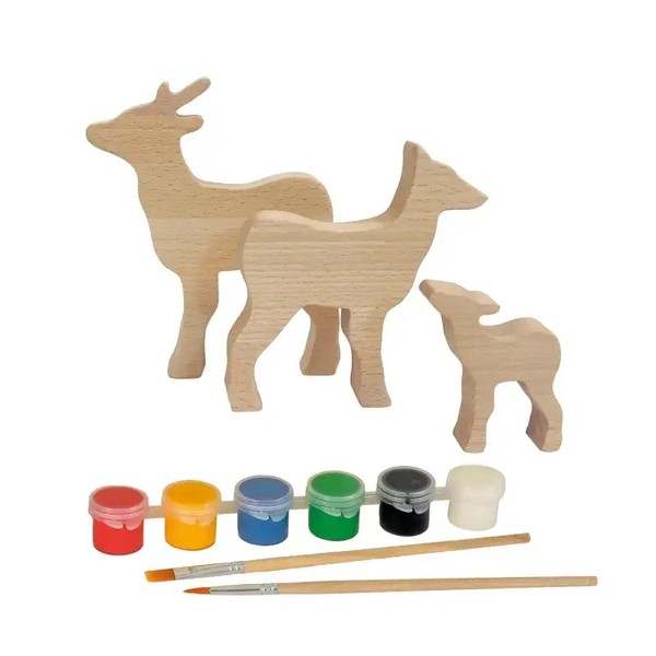 Rehfamilie Holz Kreativ Bemalen Gestalten Kinder Diy-image