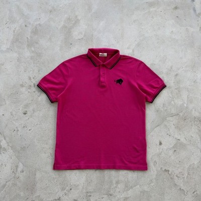Prada Milano Polo Shirt Mens XL Pink Short Sleeve Logo Cotton Luxury Designer 