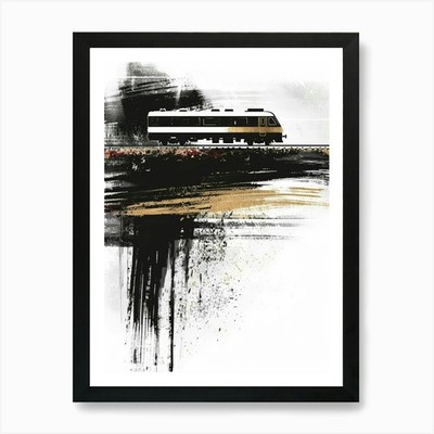 Zug Leinwandbild Kunstdruck gerahmt Wandbild Poster Leinwanddruck Bild