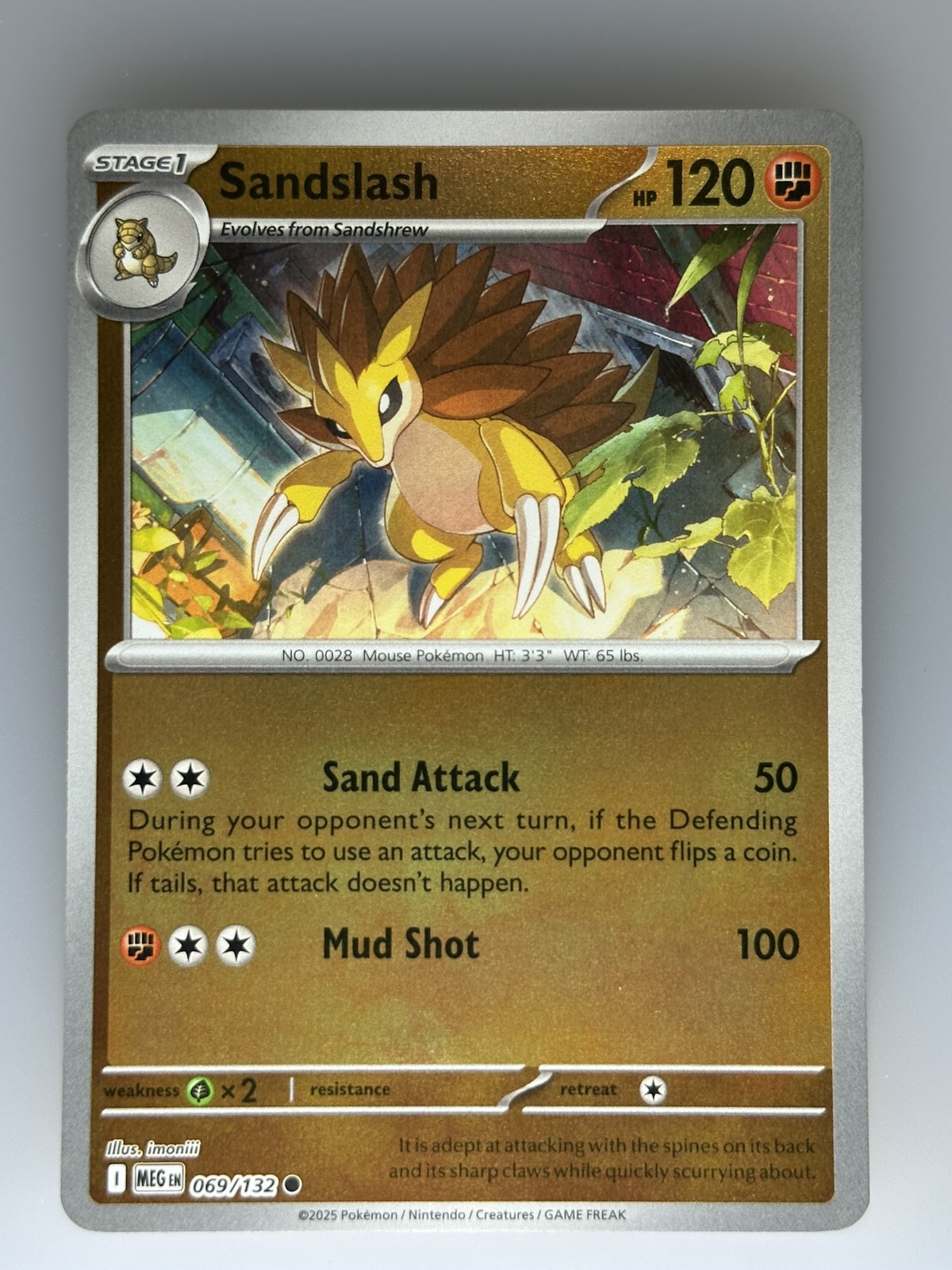 Pokemon | Sandslash - Reverse Holo | ME01: Mega Evolution (MEG) #069/132 NM TCG