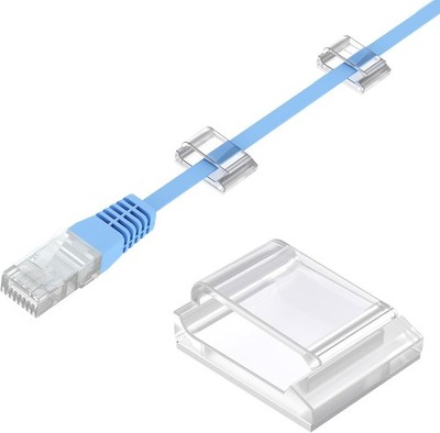 AGPTEK 100 Kabelclips, selbstklebend, verstellbar, Premium-Acrylkabel, zur