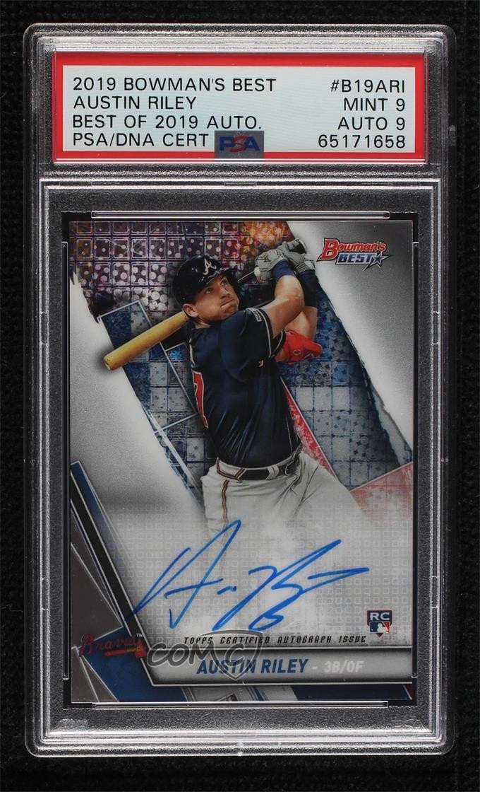 2019 Bowman BOWMAN'S BEST BEST OF 2019 AUTOGRAPHS BEST OF 2019 AUTO.CertificationPrimary Signer (1 Signer)AUSTIN RILEY #B19ARI Austin Riley front