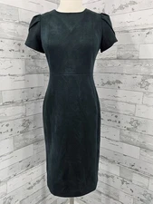 Calvin Klein Women’s Size 2 Faux Suede Tulip Sleeve Sheath Dress Green