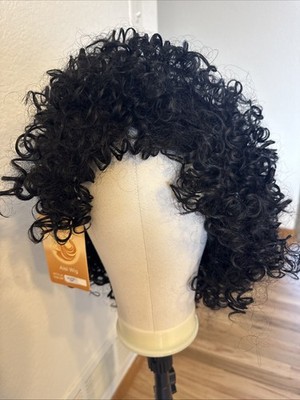 Kinky Curly Short 12  Black 1B Lace Cap Black 12  Synthetic  149