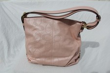 Y2K Coach F19407 Blush Pink Perforated Leathe...