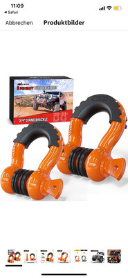 2 D -Ring Schäkel Orange Neu unbenutzt