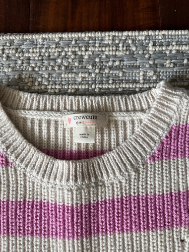 J crew Crewcuts girls sweater pink stripes size L(10-12) NWOT - Picture 2 of 3