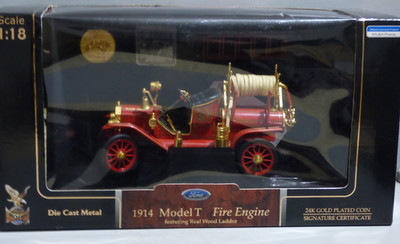 Yatming Signature Serie Maßstab 1:18 1914 Ford Model T Feuerwehr San Jose rot