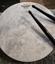 REMO 10" Frame Drum Fiberskyn Head  Pair Of 16" Nylon Drumsticks