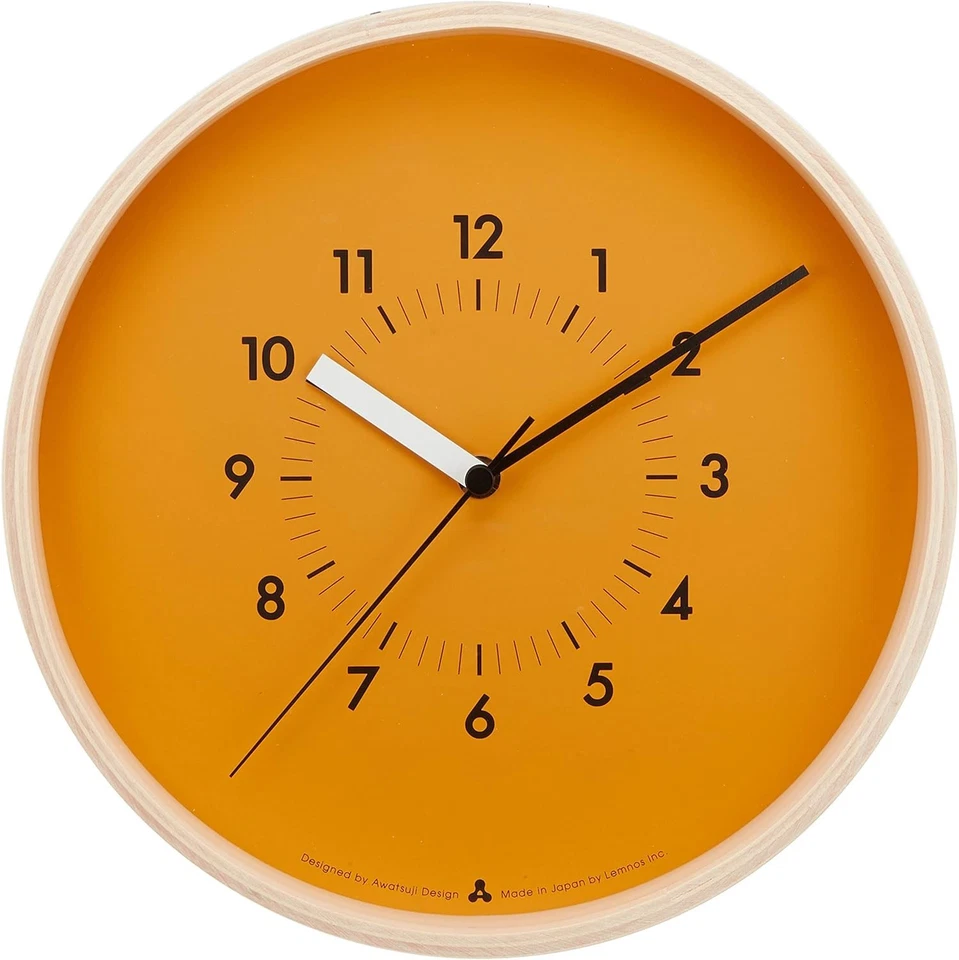 Lemnos AWA13-06 SOSO Wall Clock Japan Orange OR From Japan New - Image 1 of 3