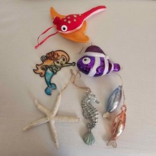 Christmas Ocean Ornament Lot   Sea Life Coastal 2010s