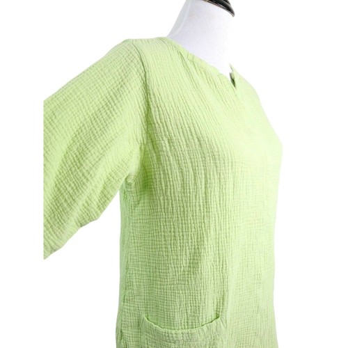 Soft Surroundings Size M Araza Gauze Tunic 2ek38 Green Altered - Picture 6 of 9