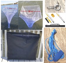 30" Drop Net Kit Mono Bridle, Rope, Telescopic Pole, Gaff, Harpoon + Carry Bags