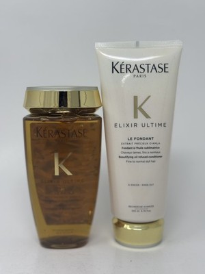 Kerastase Elixir Ultime Le Bain Shampoo 8.5 oz and Le Fondant Conditioner 6.8 oz