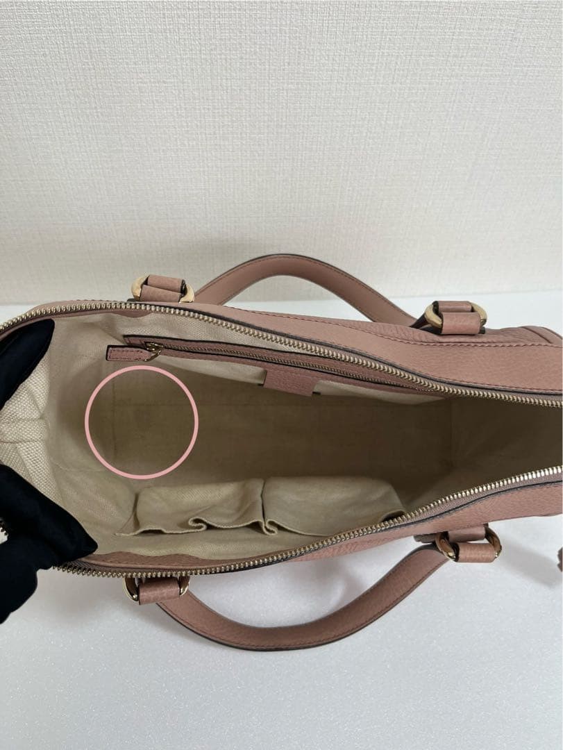 GUCCI Soho Tote Bag Pink Leather A4 Compatible Excellent Condition thumbnail 7