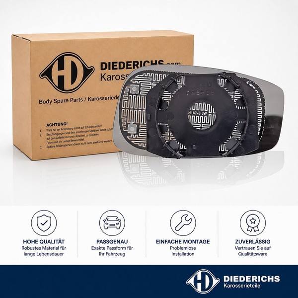 Spiegelglas Aussenspiegel Links Diederichs 3462027 Passend FÜR Fiat-image