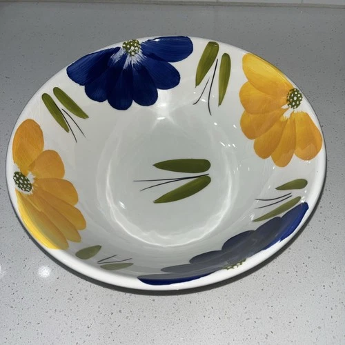 Vintage MCM Pasta Bowl, Italian With Floral Design