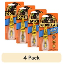  4 pack Gorilla Super Glue Brush  Nozzle, 10g.