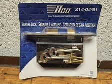 Antique Style Mortise Door Lock W/Keys ILCO 214-04-51 Polished Brass Plate NEW