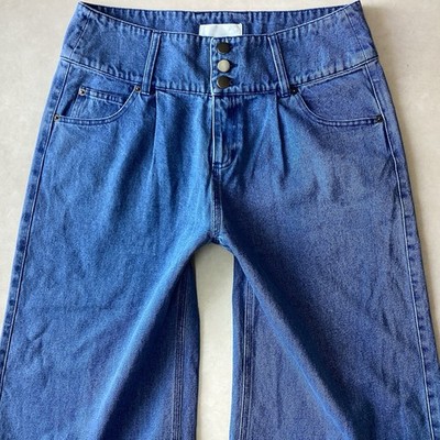 Heretic Nine Damenjeans locker weites Bein Baggy blau Größe 8 W26 L30 (464C)