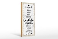Holzschild Spruch 27X10 Cm Wer Alles Mit Einem LäCheln Beginnt Deko Schild