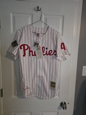 100% Authentic Mitchell & Ness 1993 Phillies Lenny Dykstra Jersey Sz 40 Medium 