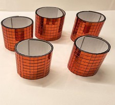 2400pcs Orange Mirror Mosaic Tiles 5x5mm Self Adhesive for Crafts Disco Ball