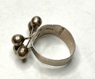 DQ10 Vintage Mexico 925 Sterling Silver Orb Ball Cluster Wide Band Ring Sz 8 — photo 2