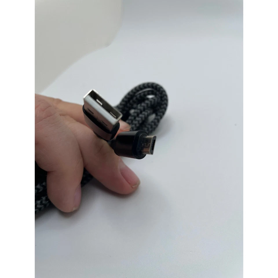 Cable de carga micro USB trenzado de 6 pies cable cargador Android gris lote de 2 Foto 2 de 2