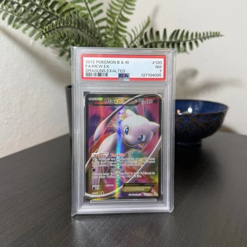 Pokemon TCG - Mew EX Full Art 120/124 B&W 2012 Dragon's Exalted PSA 7