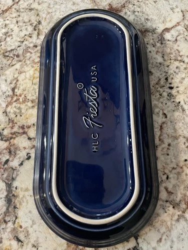 Fiesta Ware HLC Homer Laughlin USA 12" Platter Bread Tray Cobalt Twilight Blue