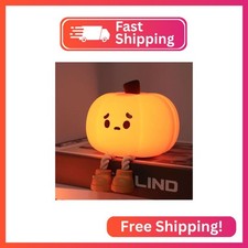 DREAMING MY DREAM Cute Pumpkin Lamp,Halloween Decor Night Light Silicone LED Lam