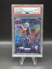 2024 Panini Prizm Drake Maye #22 Fireworks Purple Power Rookie Card /49 PSA 10
